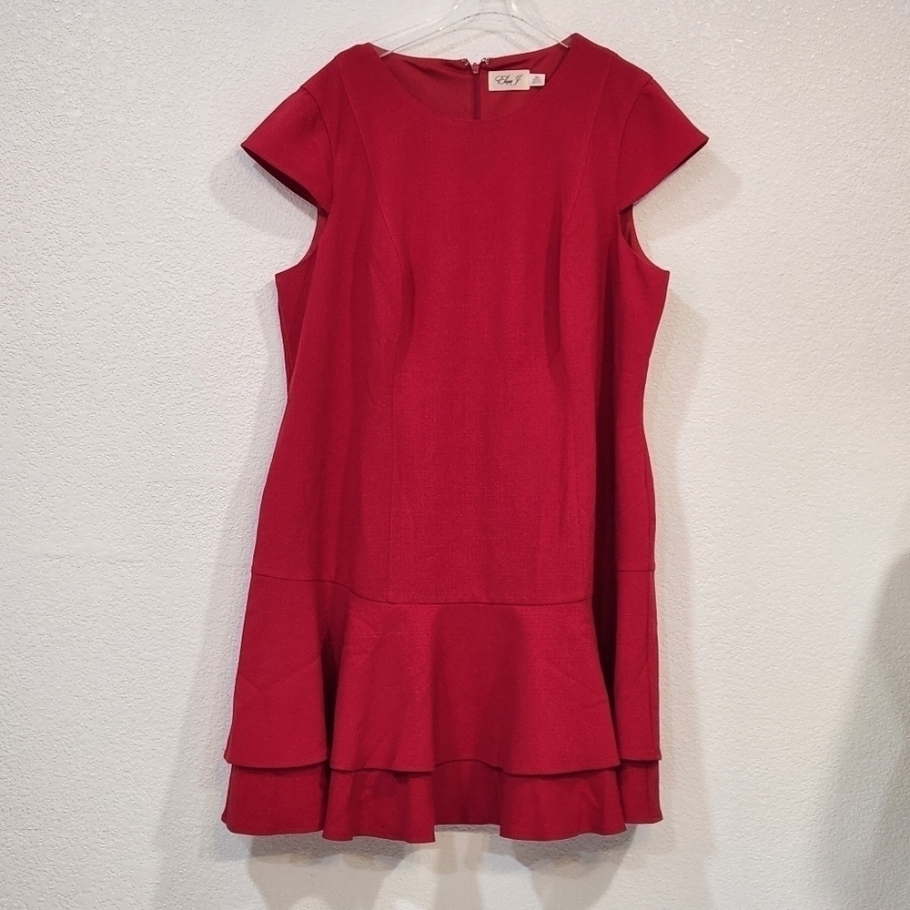 ELIZA J Heavy Polyester Crepe Flare Swing Lined Dress in Fuchsia Size 16W
